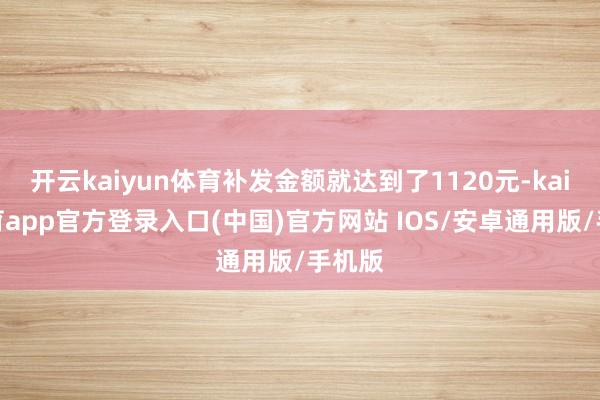 开云kaiyun体育补发金额就达到了1120元-kai云体育app官方登录入口(中国)官方网站 IOS/安卓通用版/手机版
