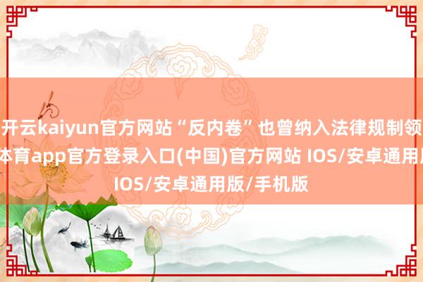 开云kaiyun官方网站“反内卷”也曾纳入法律规制领域-kai云体育app官方登录入口(中国)官方网站 IOS/安卓通用版/手机版